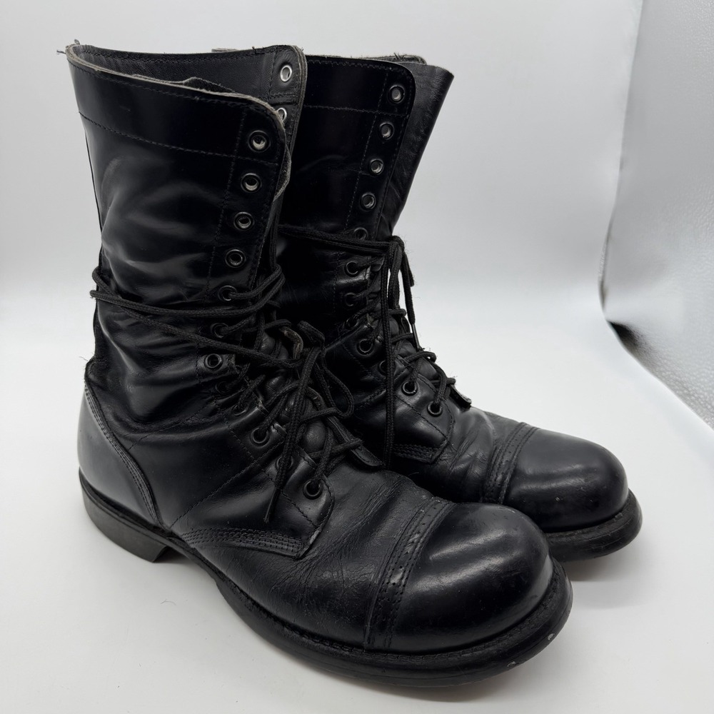 Vintage Corcoran Paratrooper Jump Boots Black Leather Combat Boot Men's 9D Read